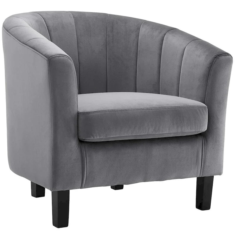 Silver Orchid Streitmann Channel Tufted Velvet Armchair (Set of 2)