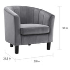 Silver Orchid Streitmann Channel Tufted Velvet Armchair (Set of 2)