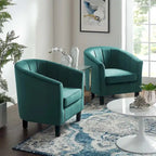 Silver Orchid Streitmann Channel Tufted Velvet Armchair (Set of 2)