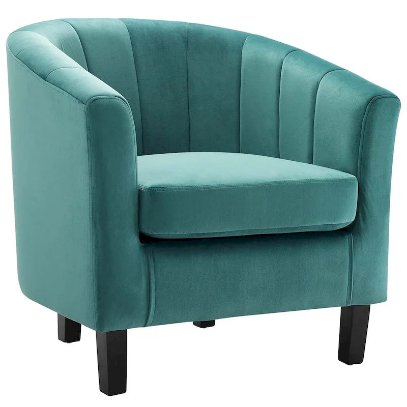 Silver Orchid Streitmann Channel Tufted Velvet Armchair (Set of 2)