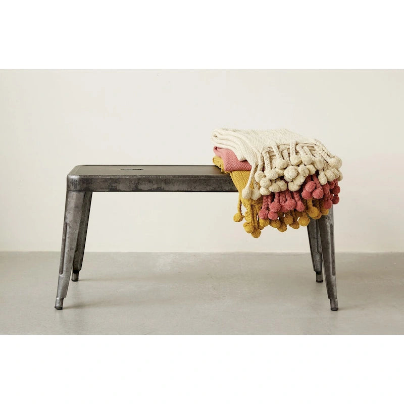 Galvanized Metal Bench - Rectangular, 2-3 Seater