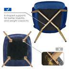 Yaheetech Modern Pleated Curved Back Velvet Accent Chair Modern Armchair for Living Room