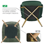 Yaheetech Modern Pleated Curved Back Velvet Accent Chair Modern Armchair for Living Room