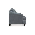 Geno 43 Inch Accent Chair, Oversized Back Cushion, Metallic Gray Leather