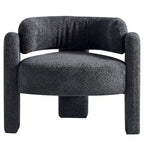 Poltrona d'accento rivestita in bouclé