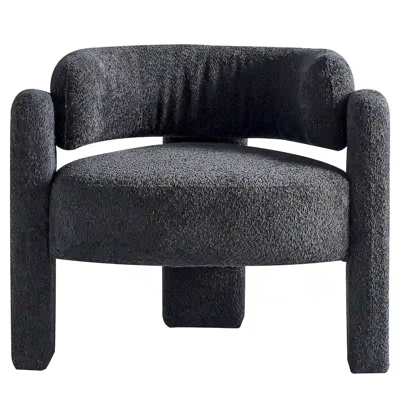 Poltrona d'accento rivestita in bouclé