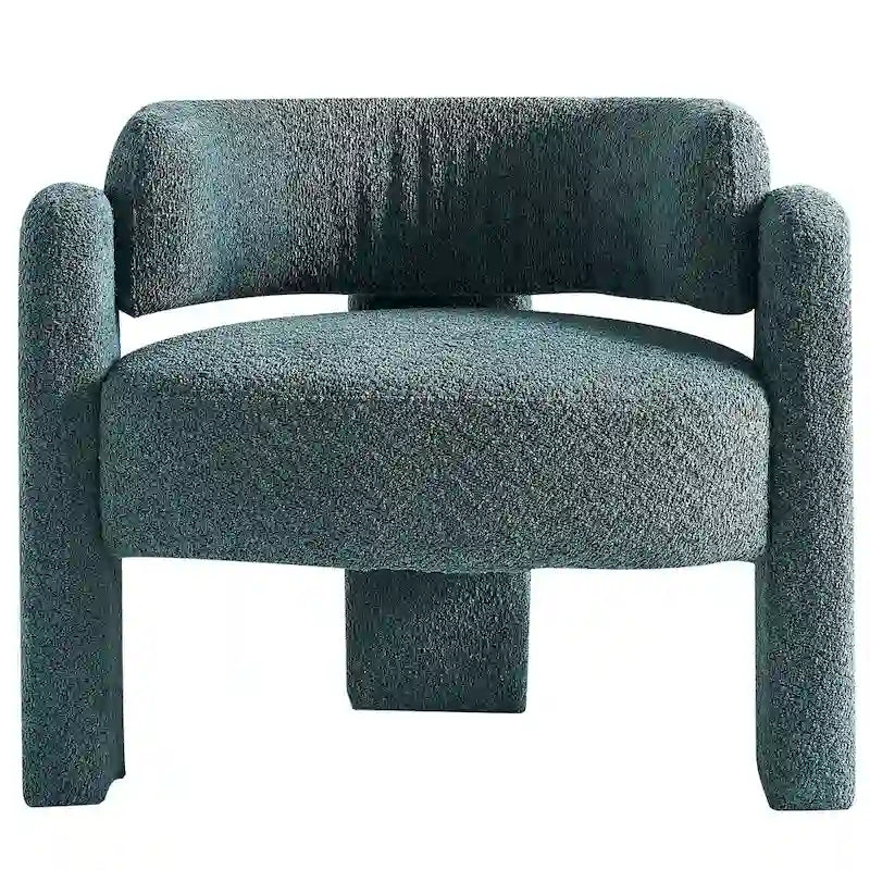 Poltrona d'accento rivestita in bouclé