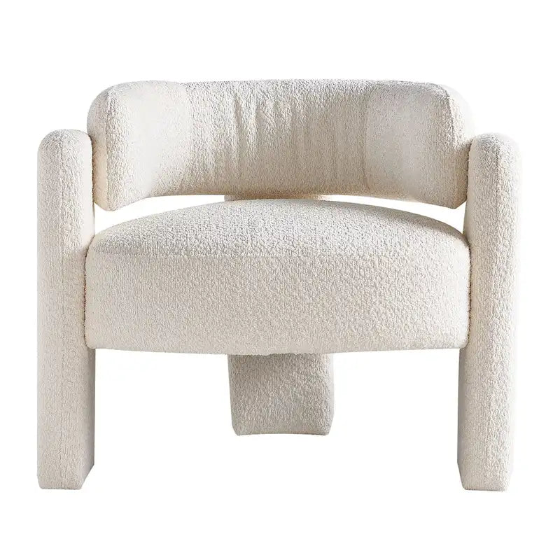 Poltrona d'accento rivestita in bouclé