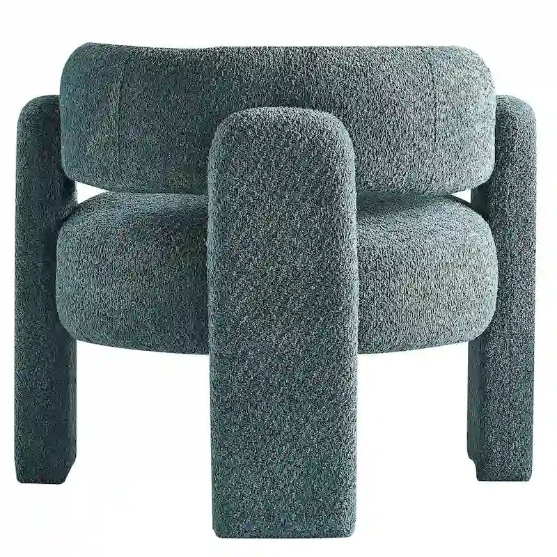 Poltrona d'accento rivestita in bouclé