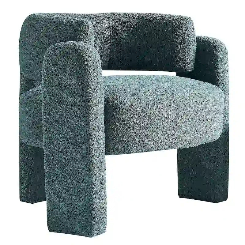 Poltrona d'accento rivestita in bouclé