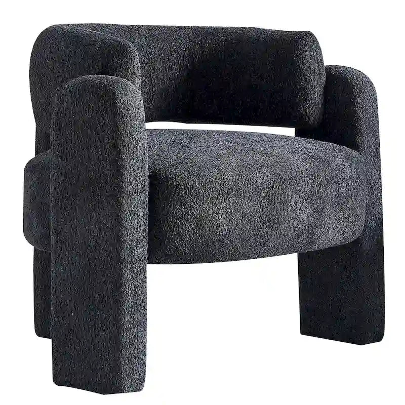 Poltrona d'accento rivestita in bouclé
