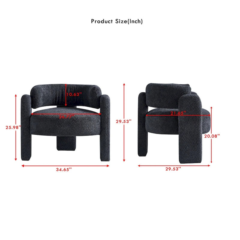 Poltrona d'accento rivestita in bouclé