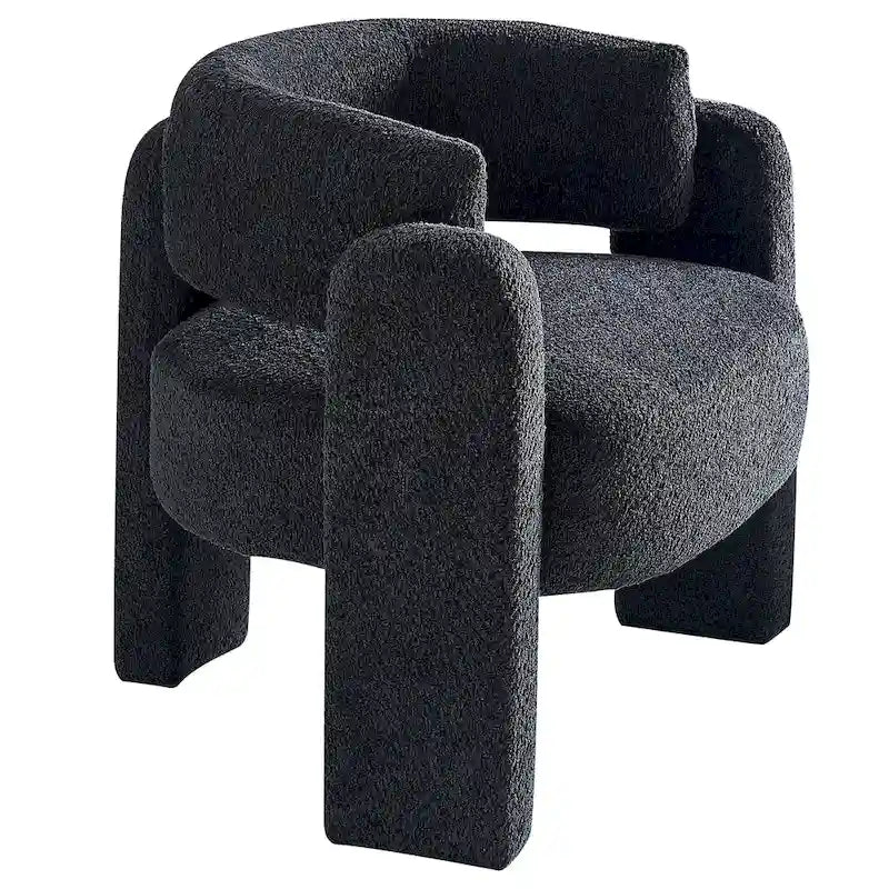 Poltrona d'accento rivestita in bouclé
