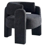 Poltrona d'accento rivestita in bouclé