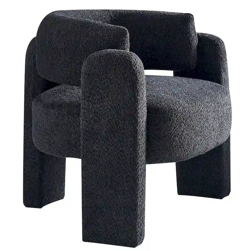 Poltrona d'accento rivestita in bouclé