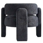 Poltrona d'accento rivestita in bouclé