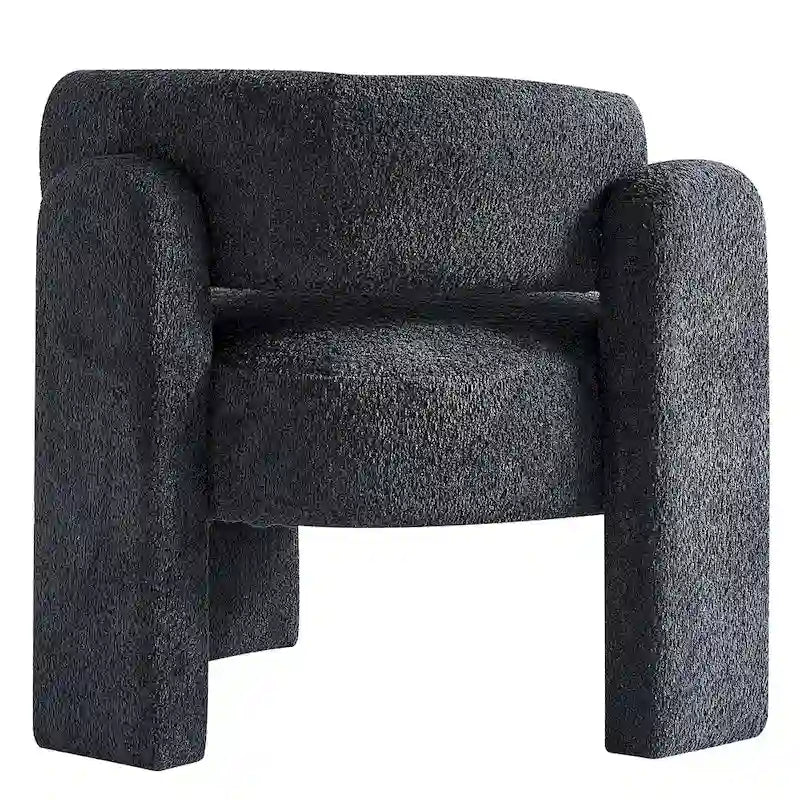 Poltrona d'accento rivestita in bouclé