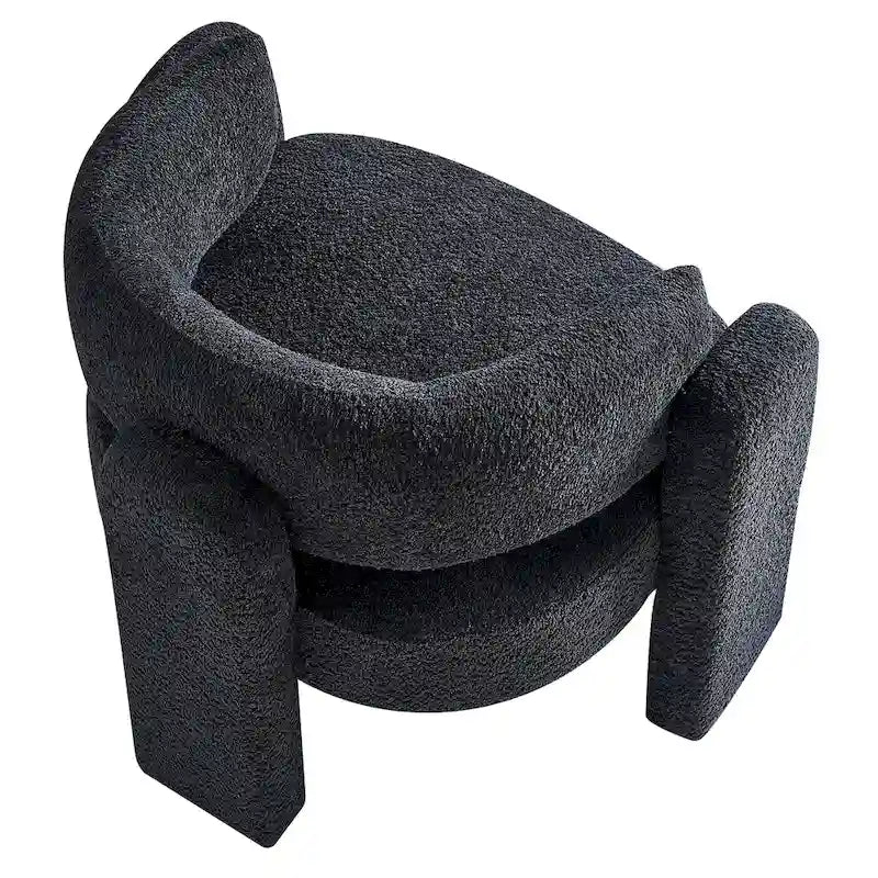 Poltrona d'accento rivestita in bouclé