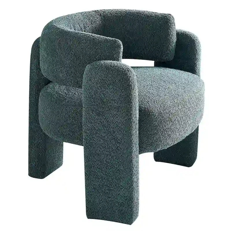 Poltrona d'accento rivestita in bouclé
