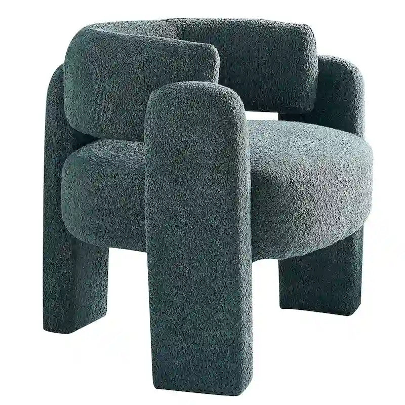 Poltrona d'accento rivestita in bouclé