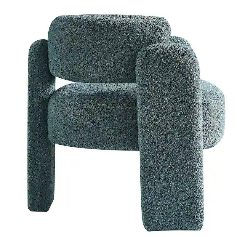Poltrona d'accento rivestita in bouclé