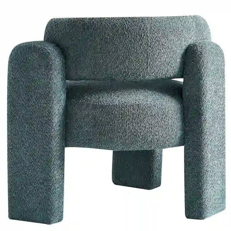 Poltrona d'accento rivestita in bouclé