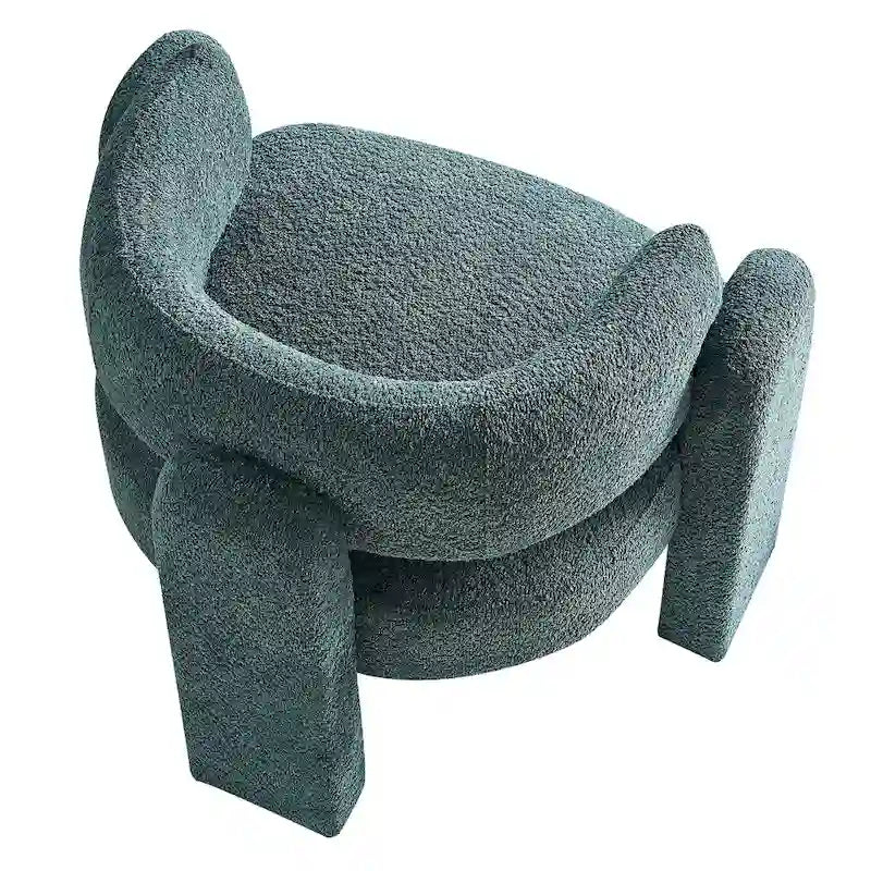 Poltrona d'accento rivestita in bouclé
