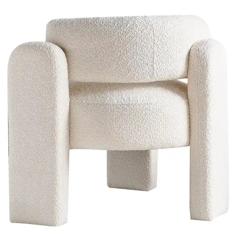 Poltrona d'accento rivestita in bouclé