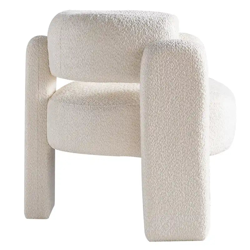 Poltrona d'accento rivestita in bouclé