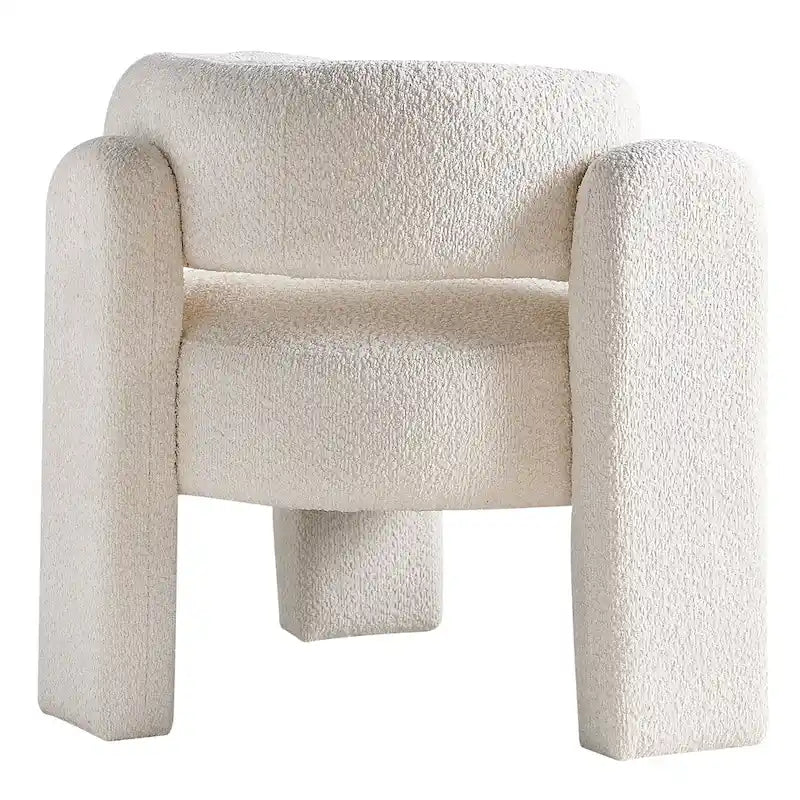 Poltrona d'accento rivestita in bouclé
