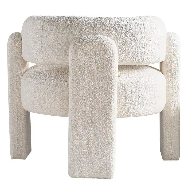 Poltrona d'accento rivestita in bouclé