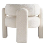 Poltrona d'accento rivestita in bouclé