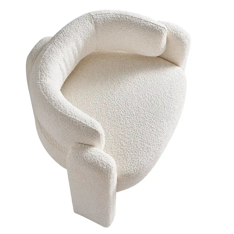 Poltrona d'accento rivestita in bouclé