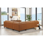 Hydeline Bella Top Grain Leather L Shape Sectional Sofa