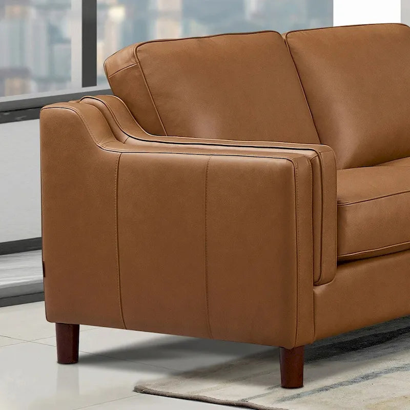 Hydeline Bella Top Grain Leather L Shape Sectional Sofa