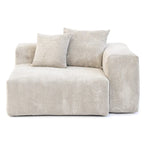4-Piece L-Shape Sectional Sofa Corduroy Upholstered Couch with Ottoman