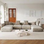 Divano sezionale modulare di lusso a U con chaise longue e pouf