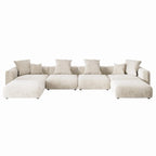Divano sezionale modulare di lusso a U con chaise longue e pouf