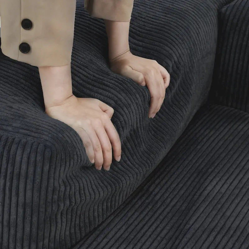 Divano sezionale modulare di lusso a U con chaise longue e pouf