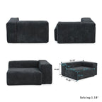 Divano sezionale modulare di lusso a U con chaise longue e pouf