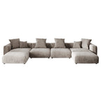 Divano sezionale modulare di lusso a U con chaise longue e pouf