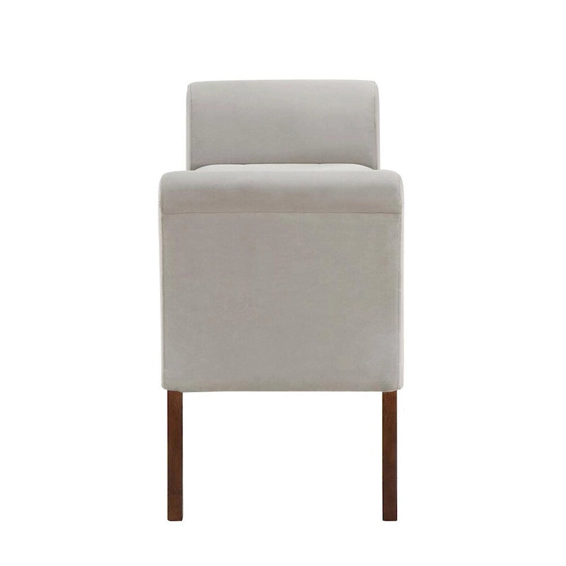 Velvet Upholstered Rolled Arms Storage Bench