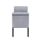 Velvet Upholstered Rolled Arms Storage Bench