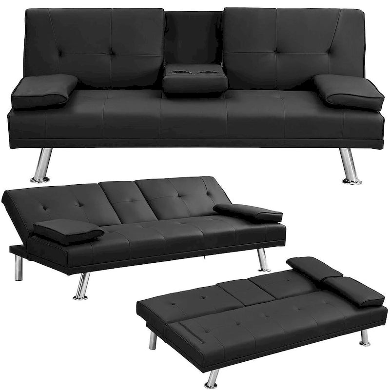 Divano Letto Convertibile Moderno Regolabile - Divano Doppio Reclinabile in Similpelle