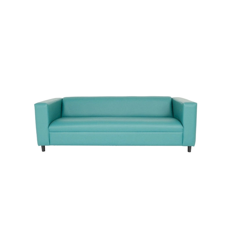 HomeRoots Divano 84 in similpelle blu con gambe nere - 84