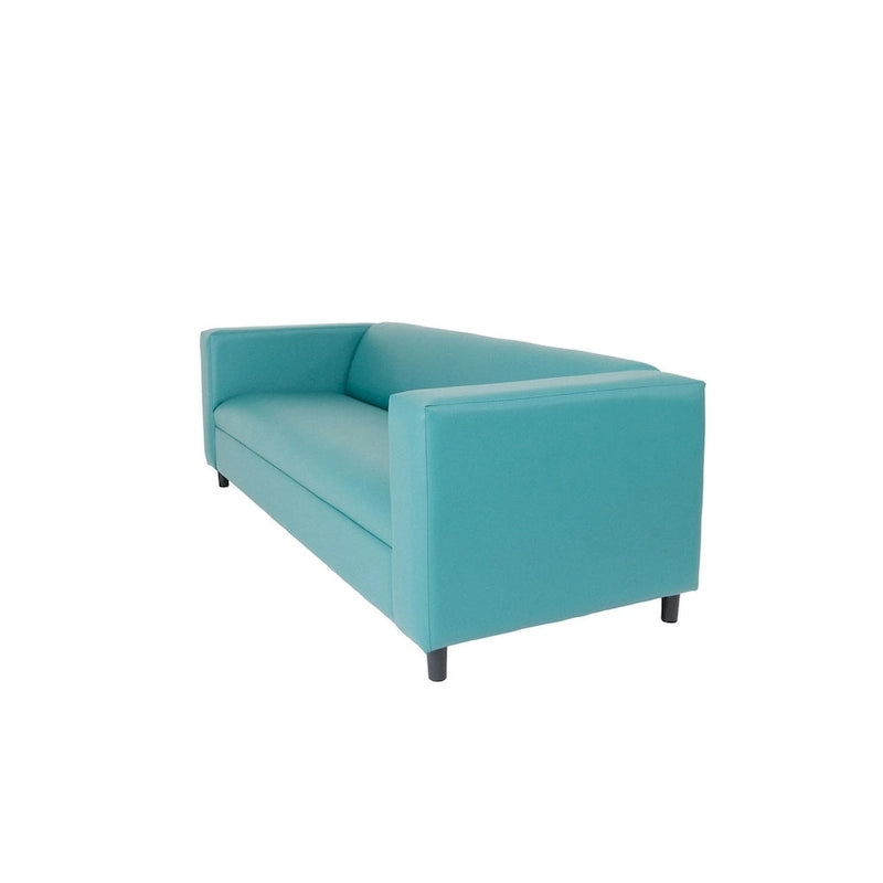 HomeRoots Divano 84 in similpelle blu con gambe nere - 84