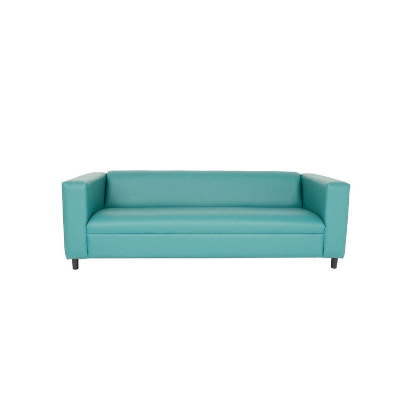 HomeRoots Divano 84 in similpelle blu con gambe nere - 84