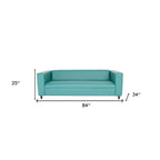 HomeRoots Divano 84 in similpelle blu con gambe nere - 84