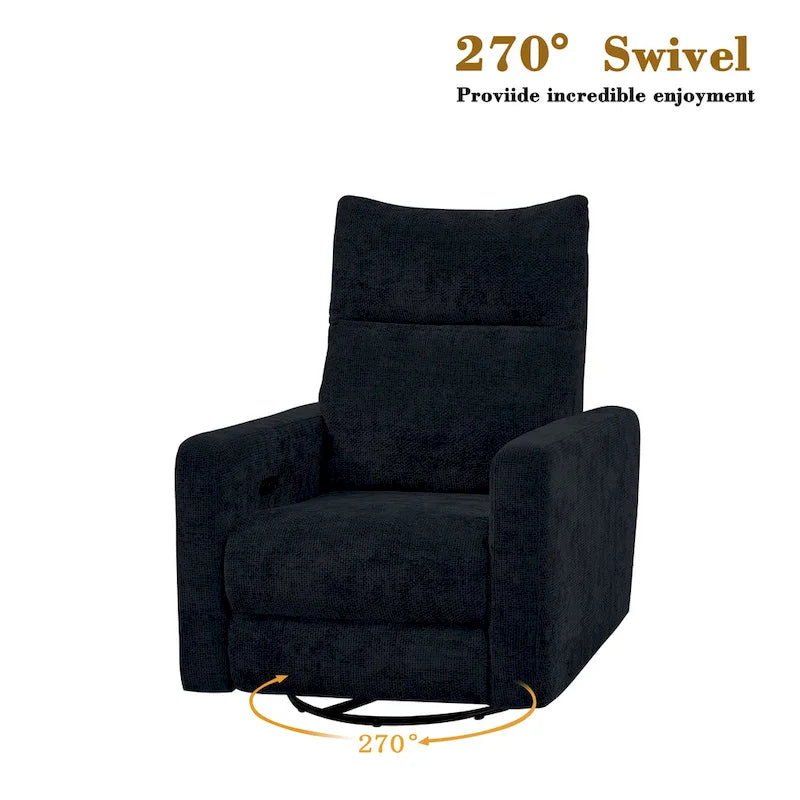 Olmas 33.5W Power Swivel Glider Recliner with USB Charger