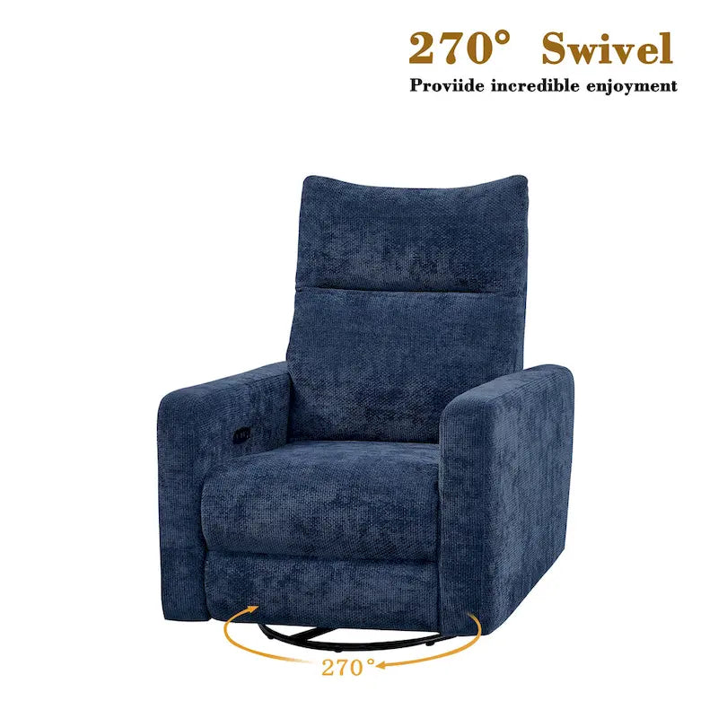 Olmas 33.5W Power Swivel Glider Recliner with USB Charger